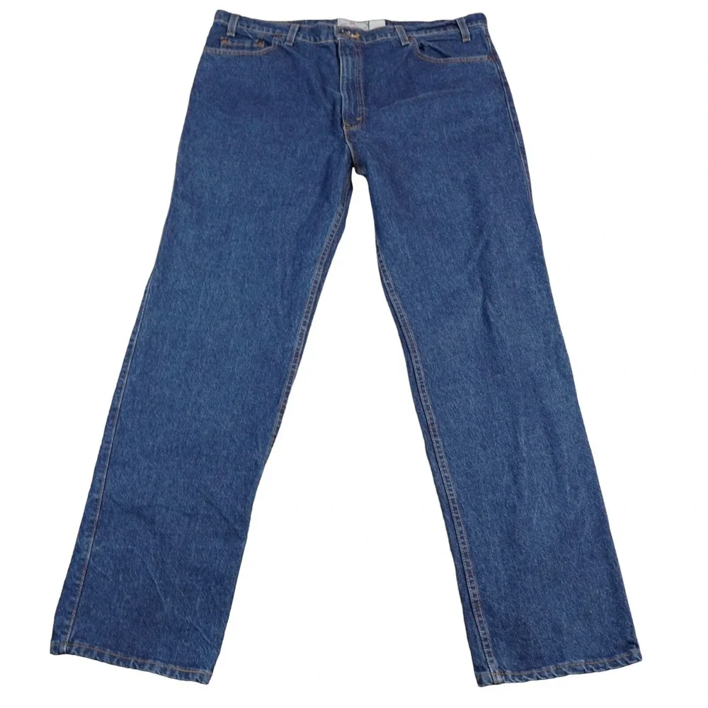 VTG Levis 540 Jeans Mens 44x34 (42x34) Blue Orange Tab Dark Wash Black Bat Wing